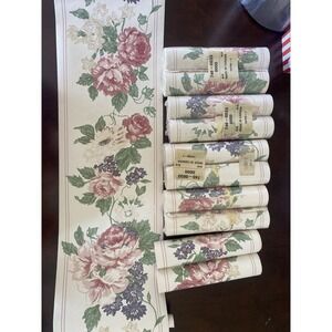 Vintage 90s Wallpaper Border Floral Granny Cottagecore Farmhouse 11 Rolls